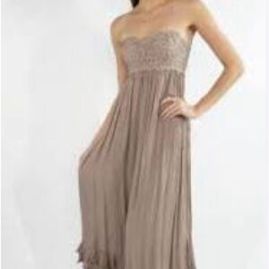 Free People Lace Trim Hazelnut Lace Strapless